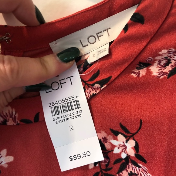 LOFT Floral Long-Sleeved Dress - Picture 3 of 3